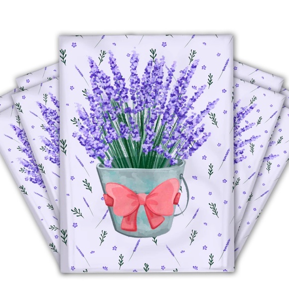 LAST SET!🪻HOST PICK! 20 Lavender Floral Poly Mailers 10 x 13 inch - Picture 2 of 3